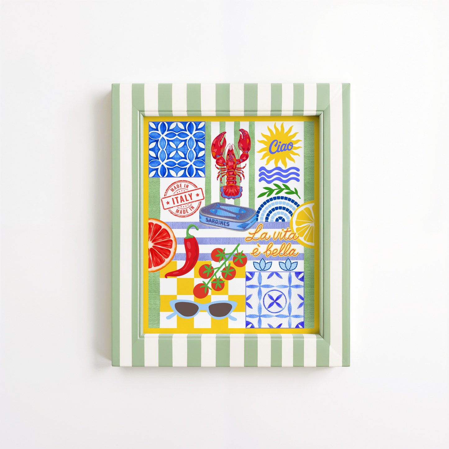 Italian Summer Patchwork Poster Print
