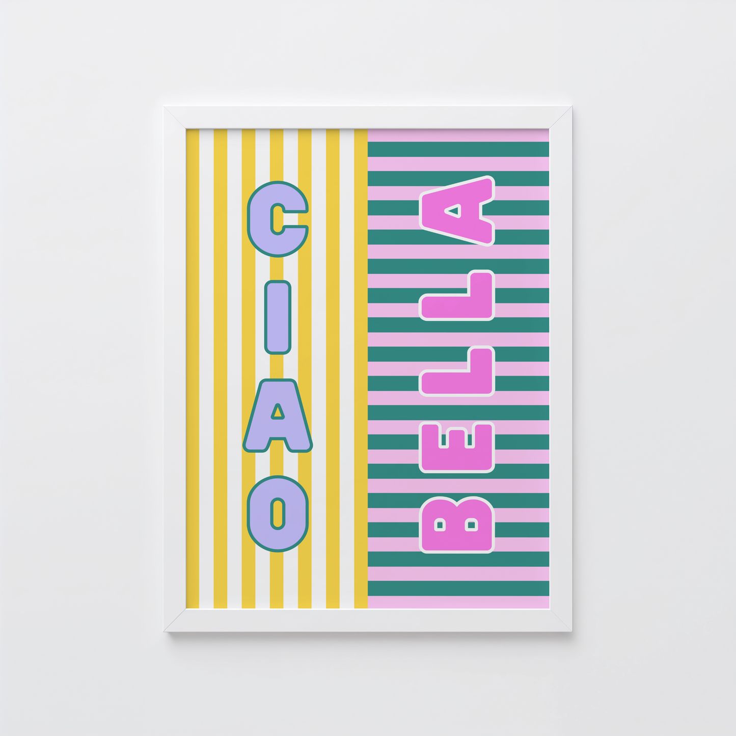 Ciao Bella Striped Poster Print