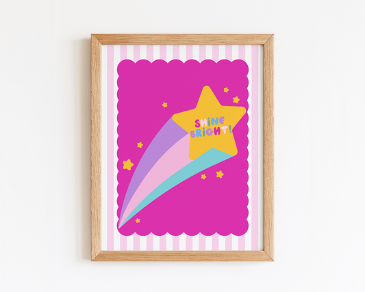 Shine Bright Shooting Star Poster Print