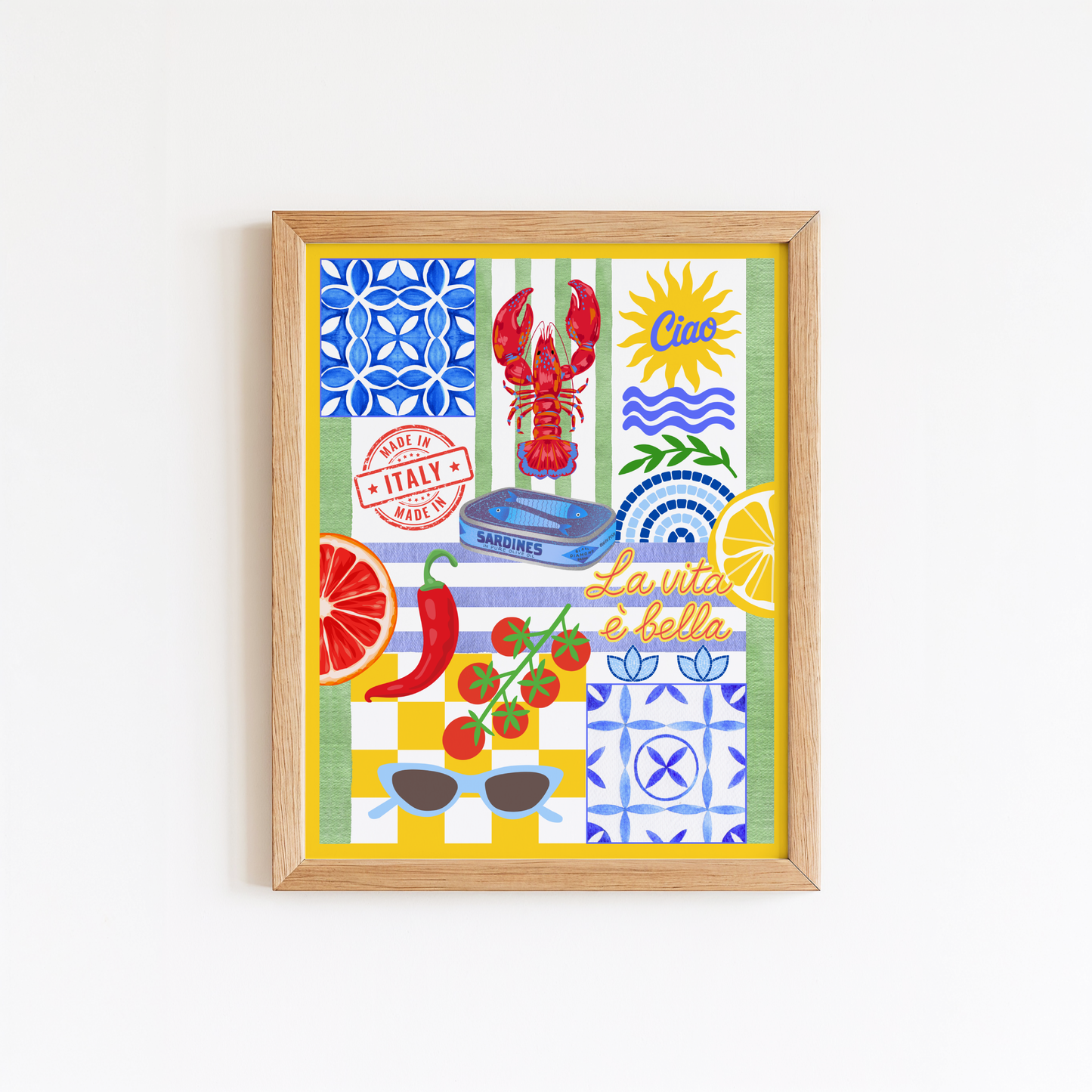 Italian Summer Patchwork Poster Print