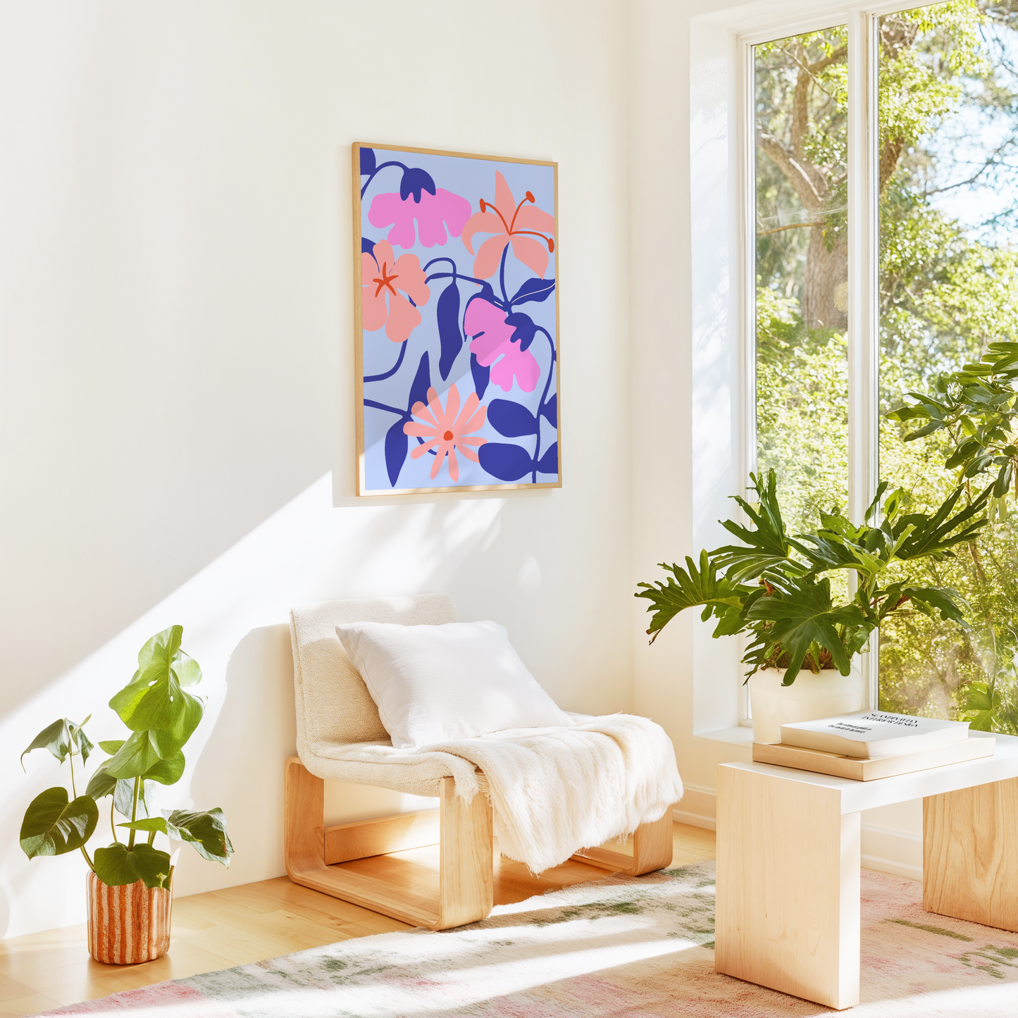 Orange and Pink Flowers Poster Print