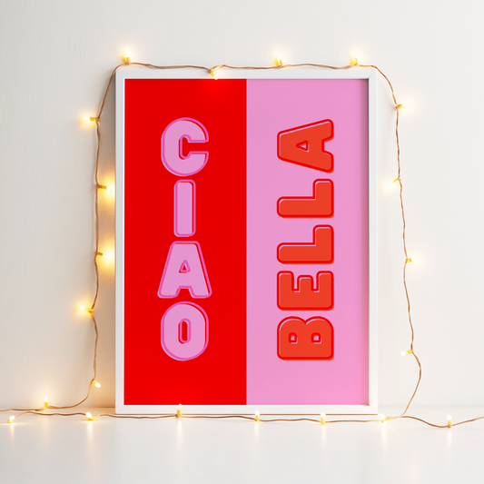 Ciao Bella Print (Red and Pink)