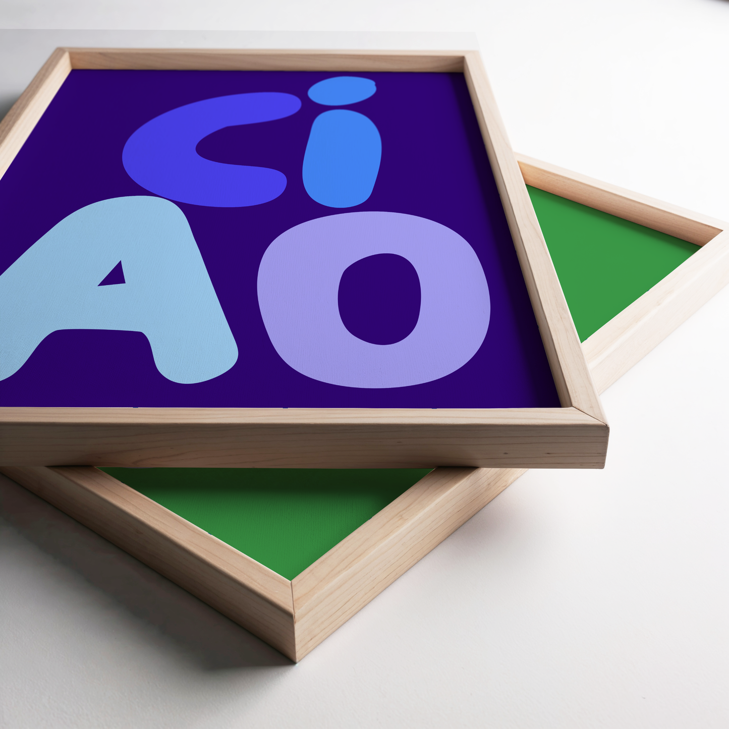 Ciao Blue Typography Poster Print