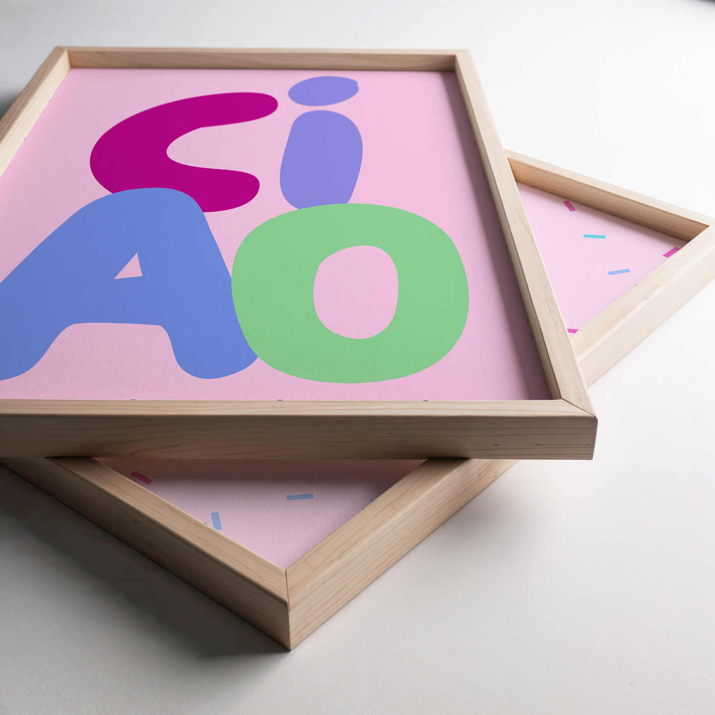 Ciao Colourful Typography Poster Print