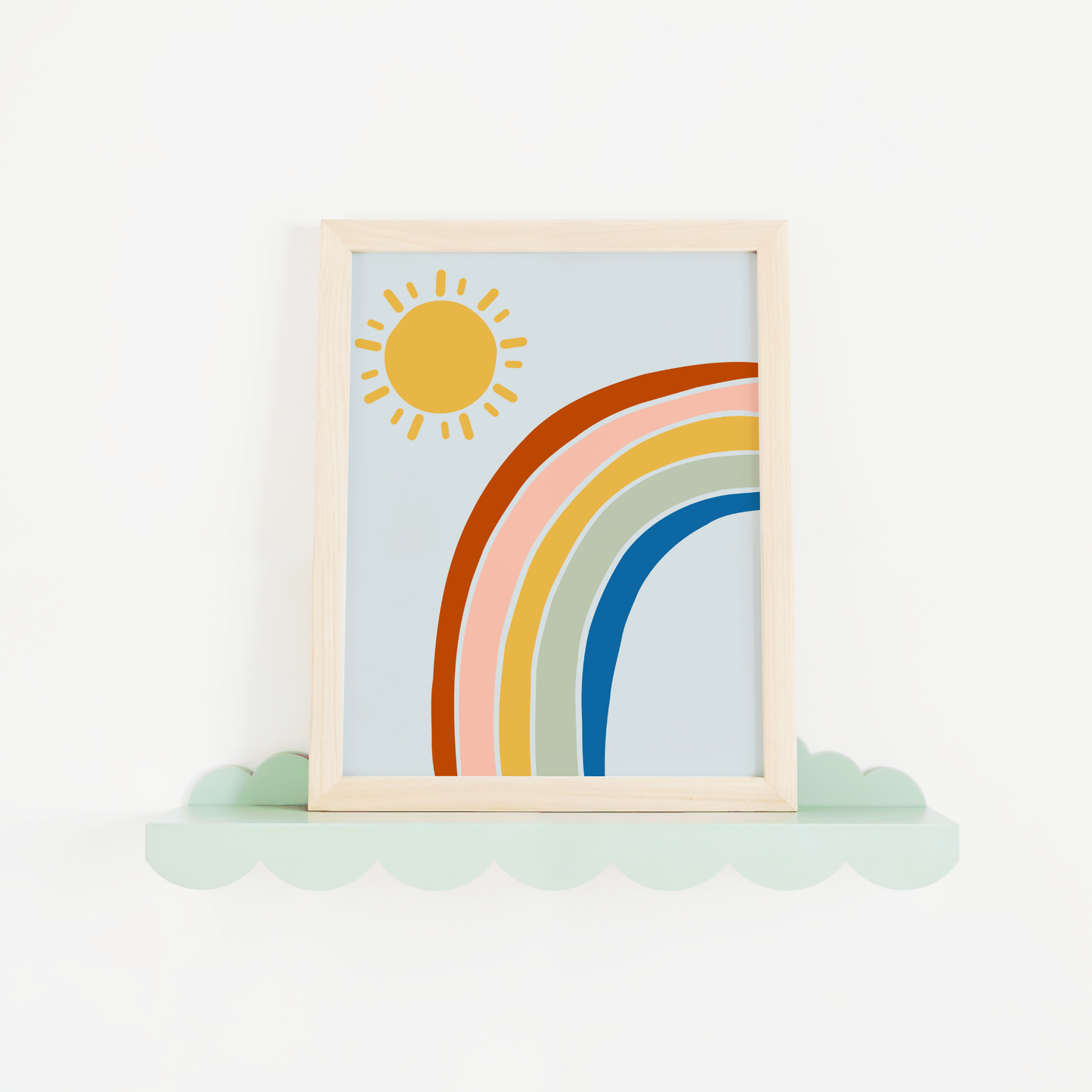 Rainbow and Sun Poster Print