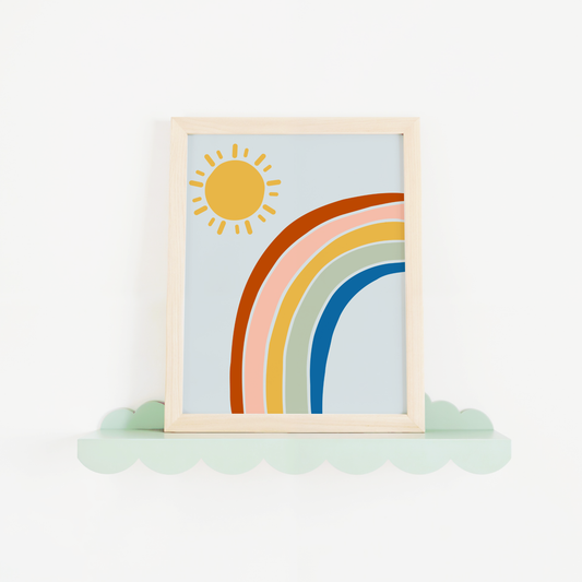Rainbow and Sun Poster Print