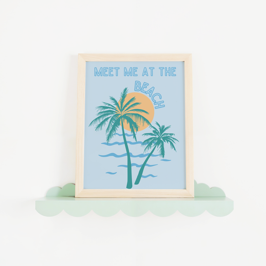 Meet Me At The Beach Print (Blue)