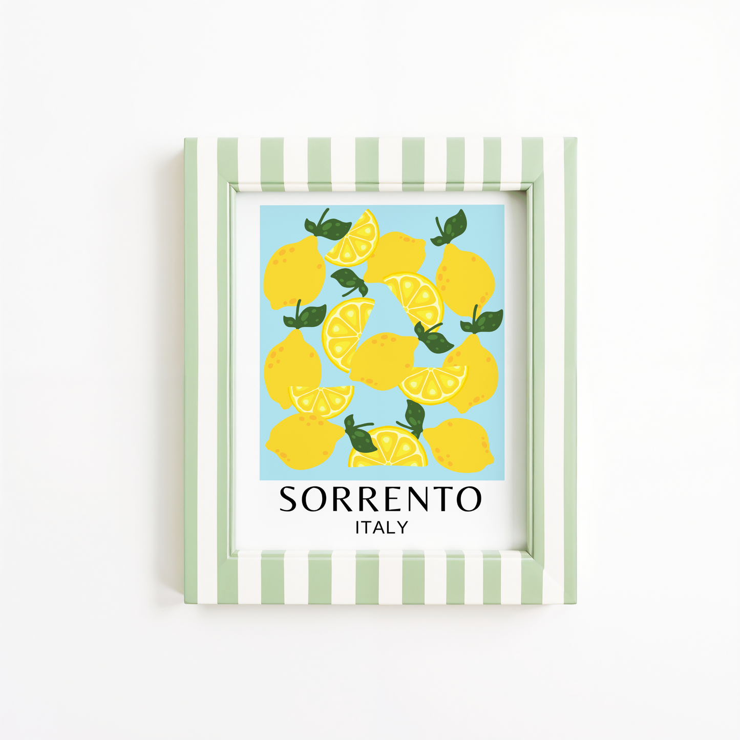 Sorrento Italy Lemons Print (Sky Blue)