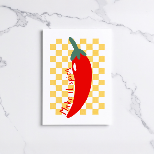 Make It Spicy Red Chili Pepper Poster Print