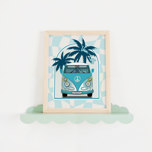 Van Life VW Kombi Poster Print