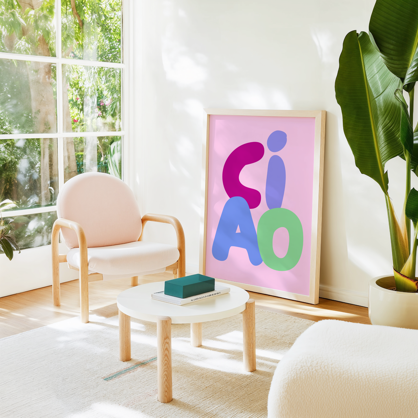 Ciao Colourful Typography Poster Print