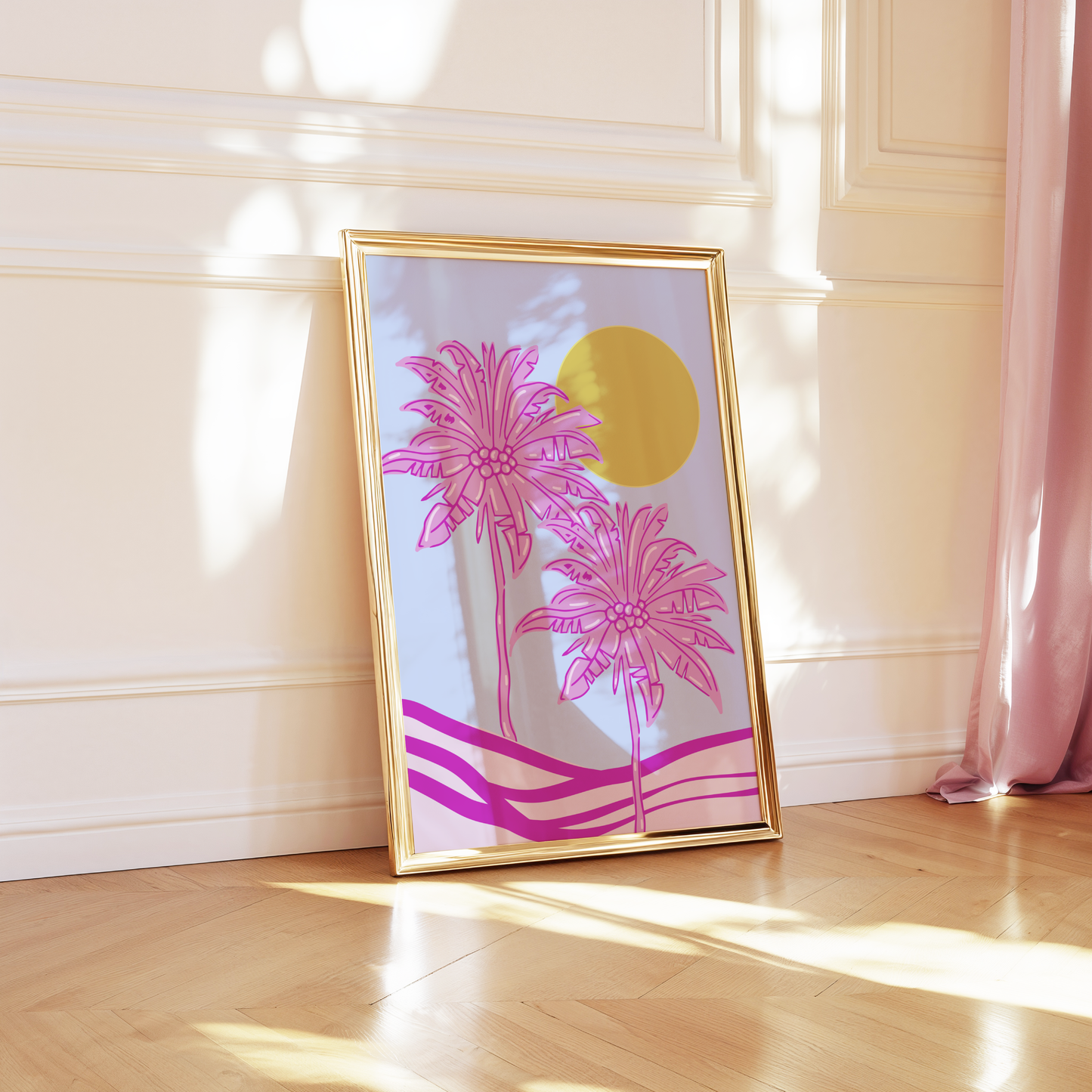 Pink Palm Trees Print