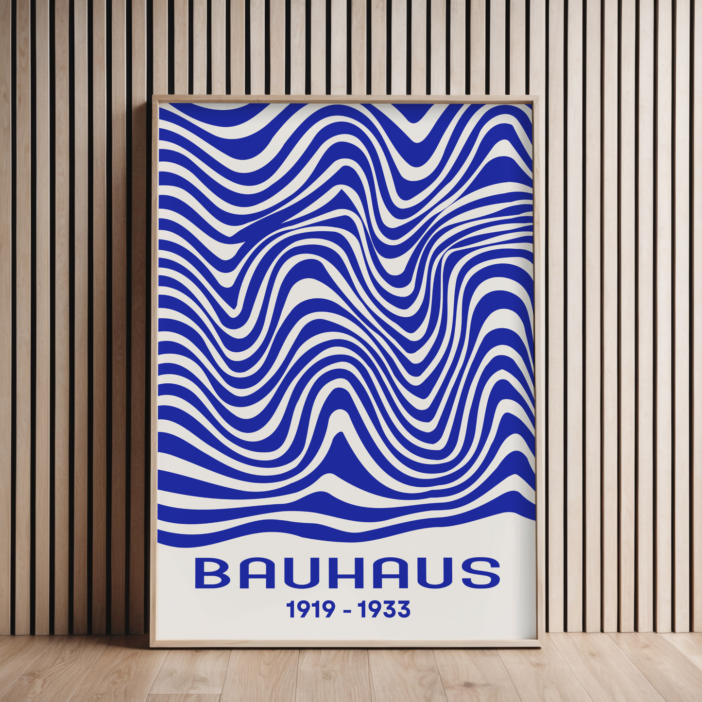 Bauhaus Blue Waves Poster Print