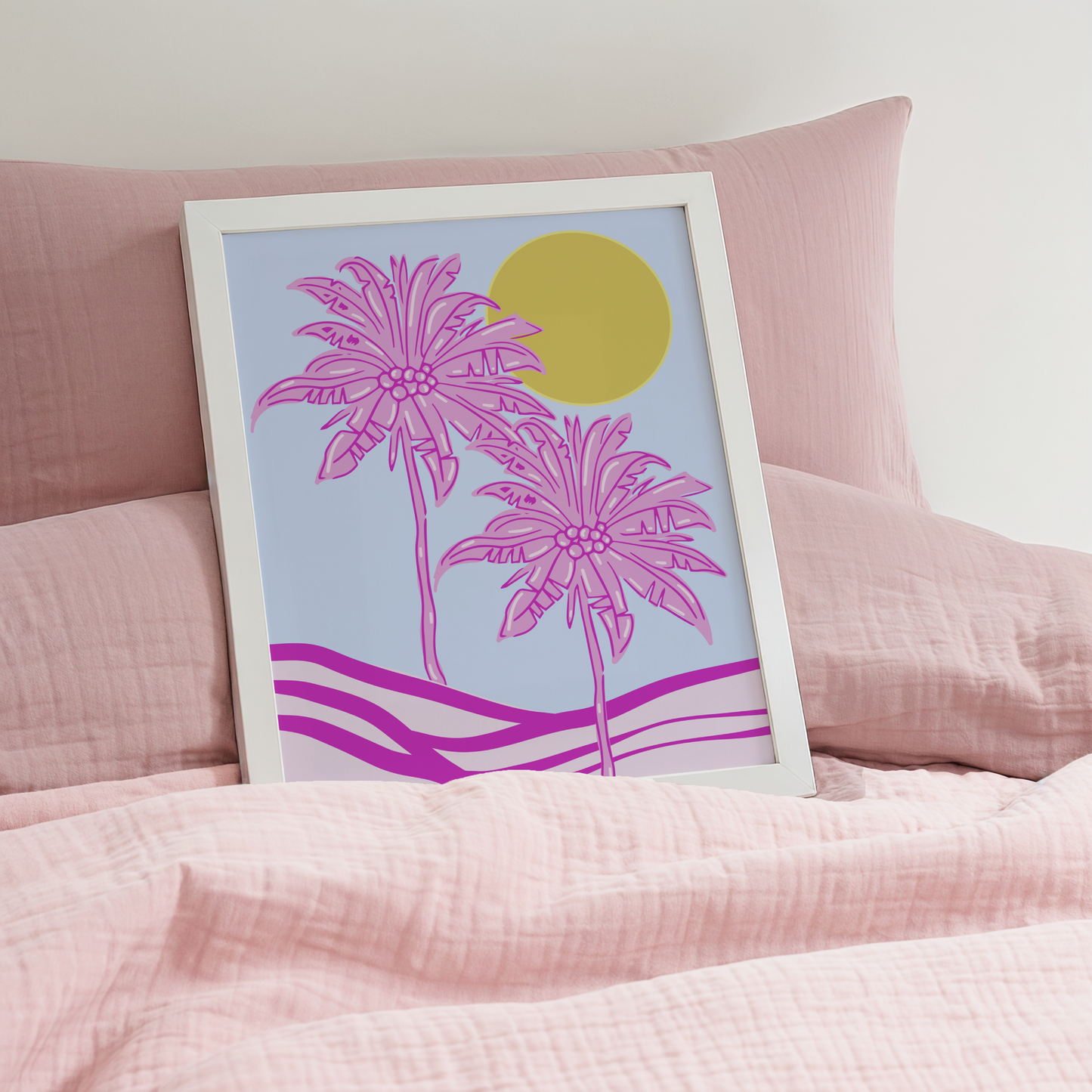 Pink Palm Trees Print