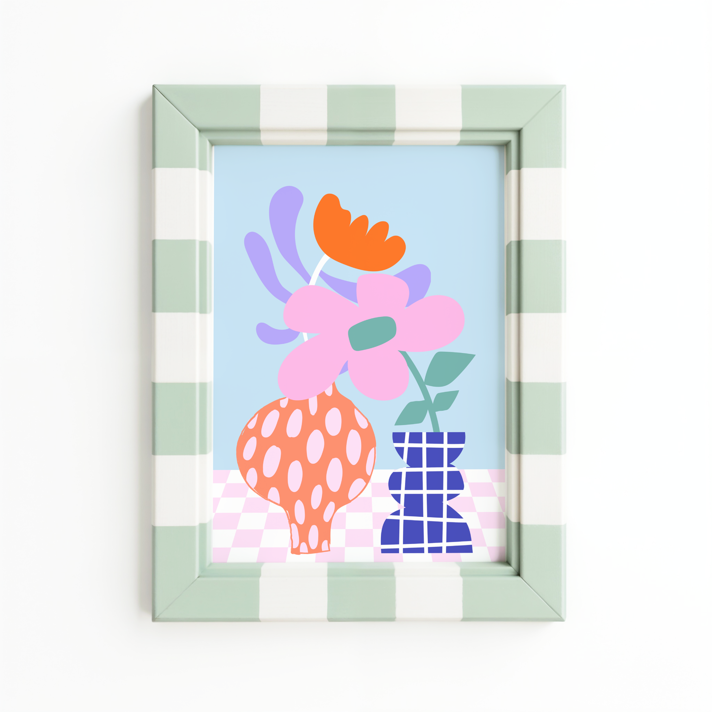 Abstract Vases and Flowers Poster Print