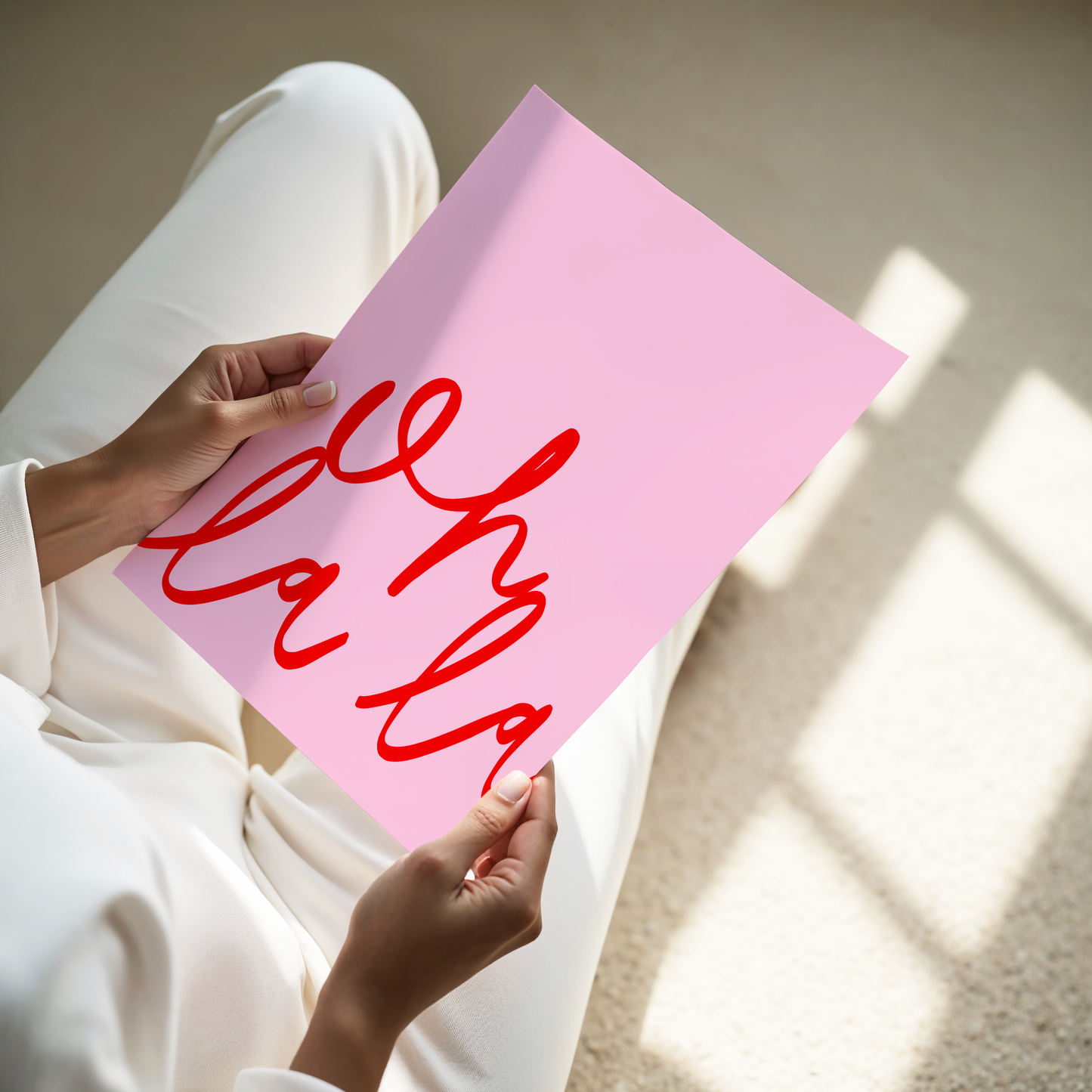 Oh La La Poster Print (Pink and Red)