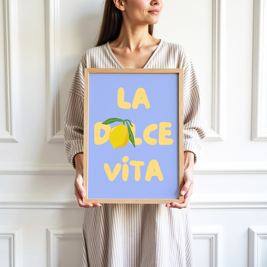 La Dolce Vita Lemon Print (Blue)