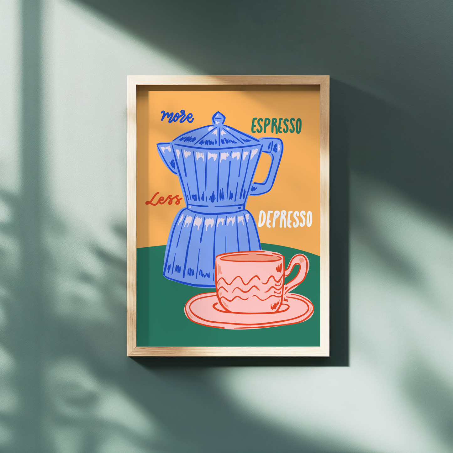 More Espresso Less Depresso Poster Print