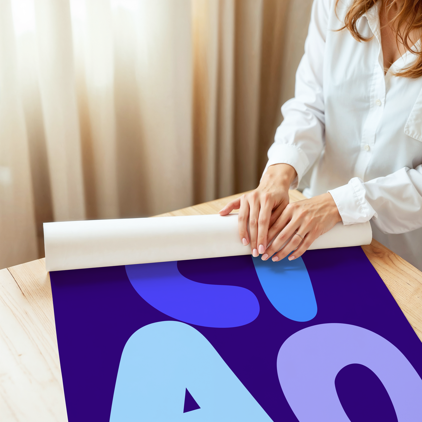 Ciao Blue Typography Poster Print