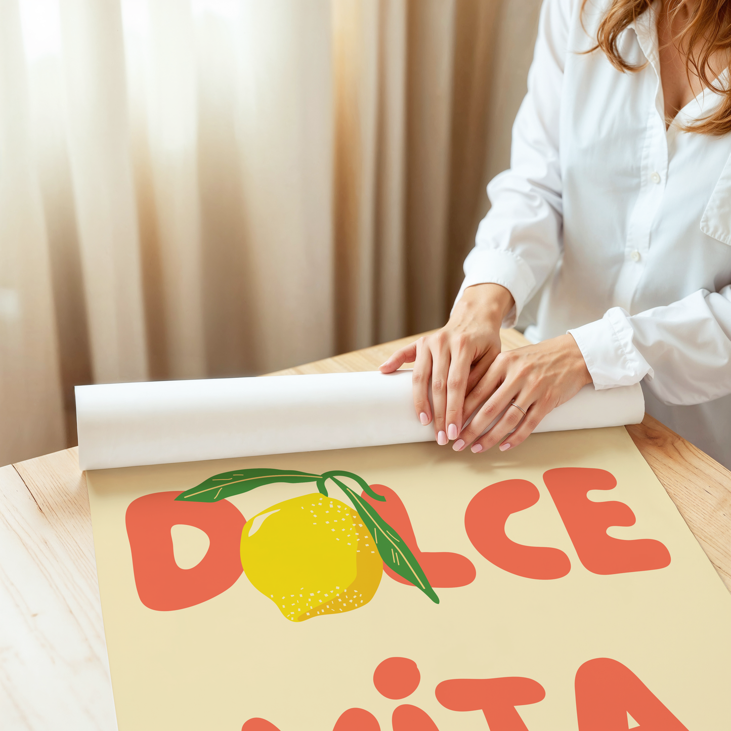 La Dolce Vita Lemon Poster Print (Yellow)