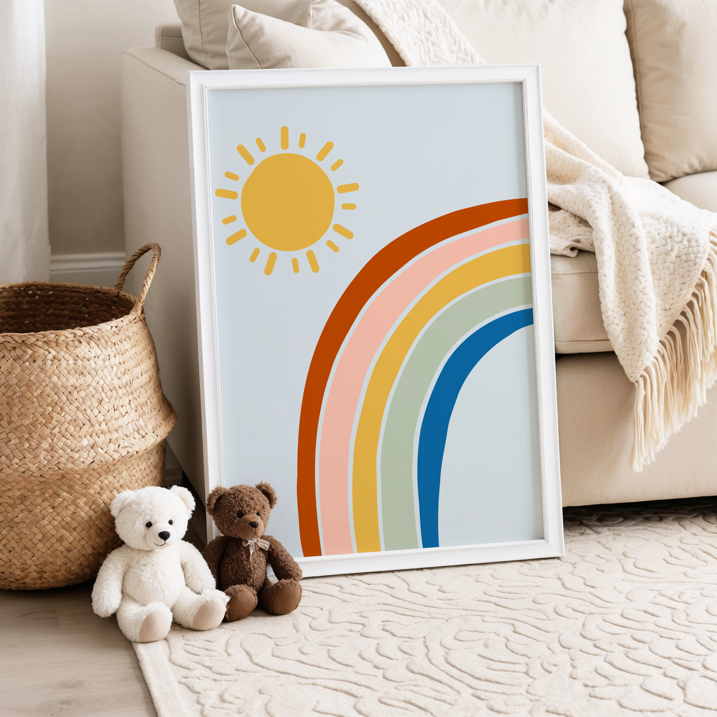 Rainbow and Sun Poster Print