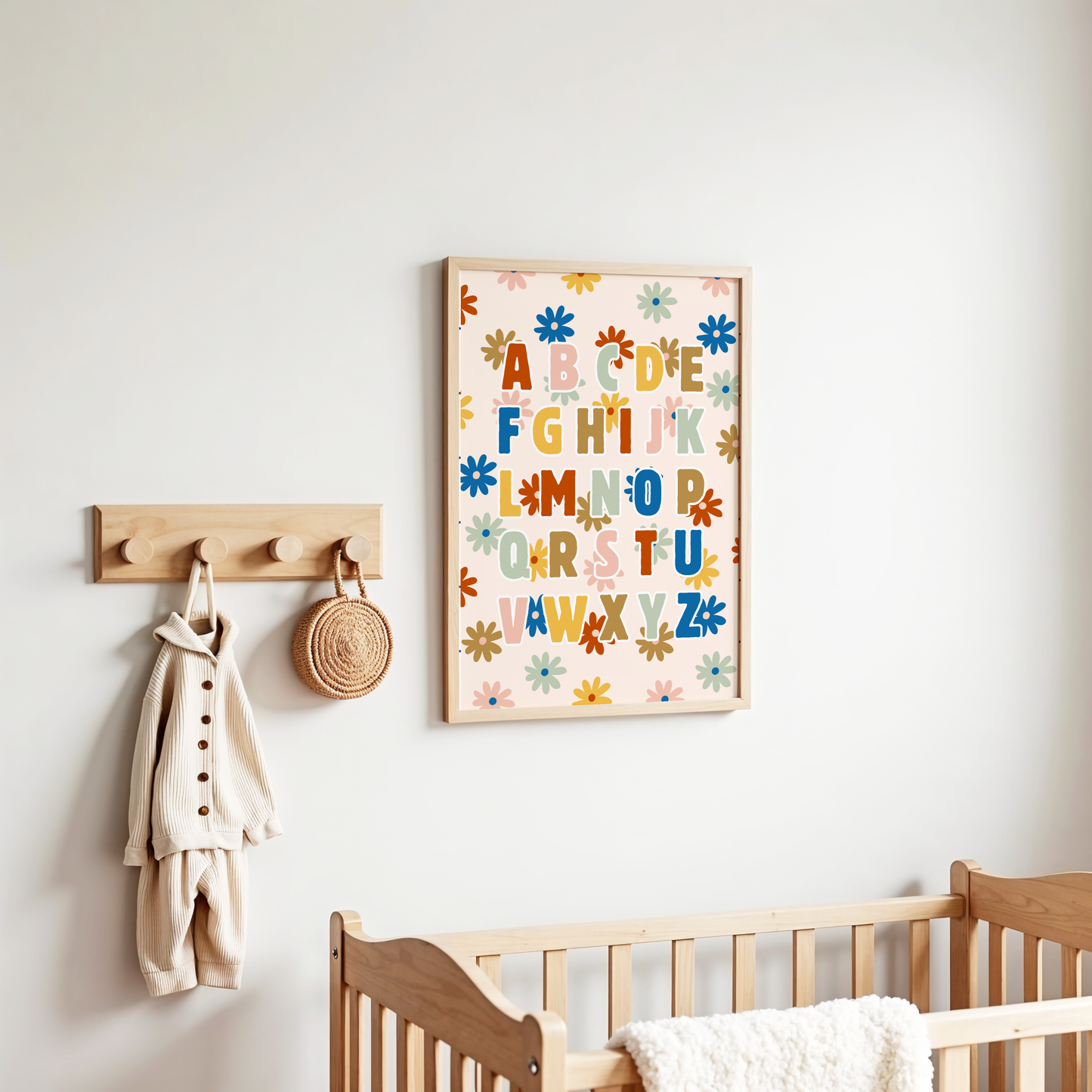 Alphabet ABC on Flowers Poster Print