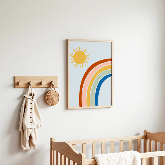Rainbow and Sun Poster Print