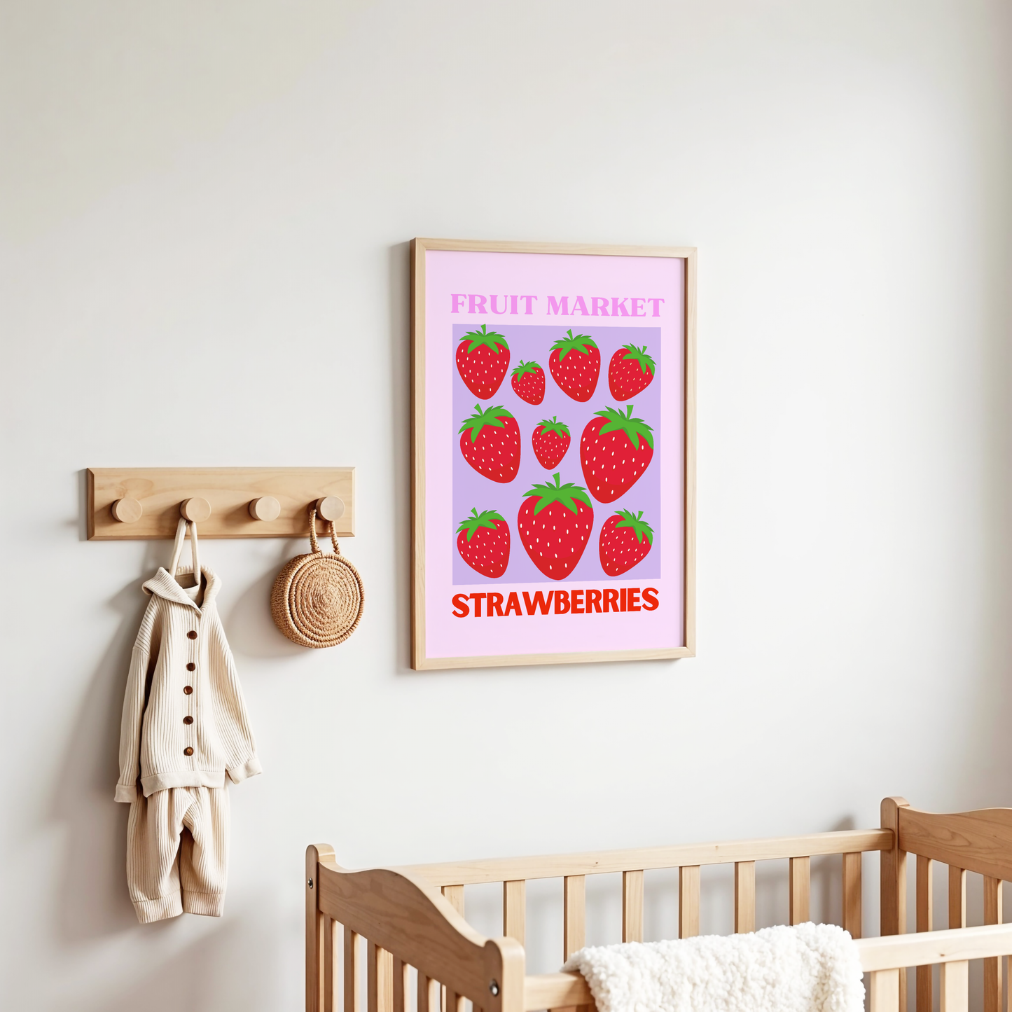 Fruit Market Strawberries Poster Print