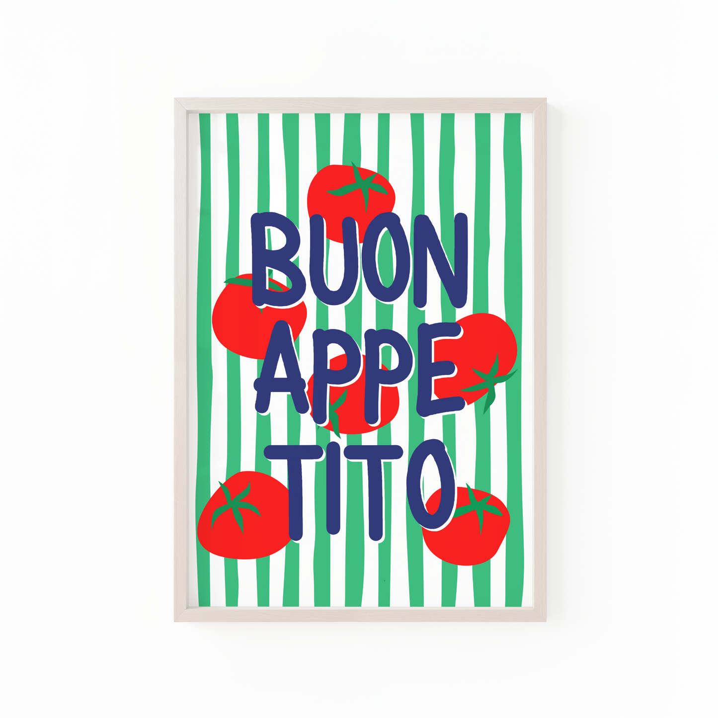 Buon Appetito Poster Print (Green and Navy Blue)