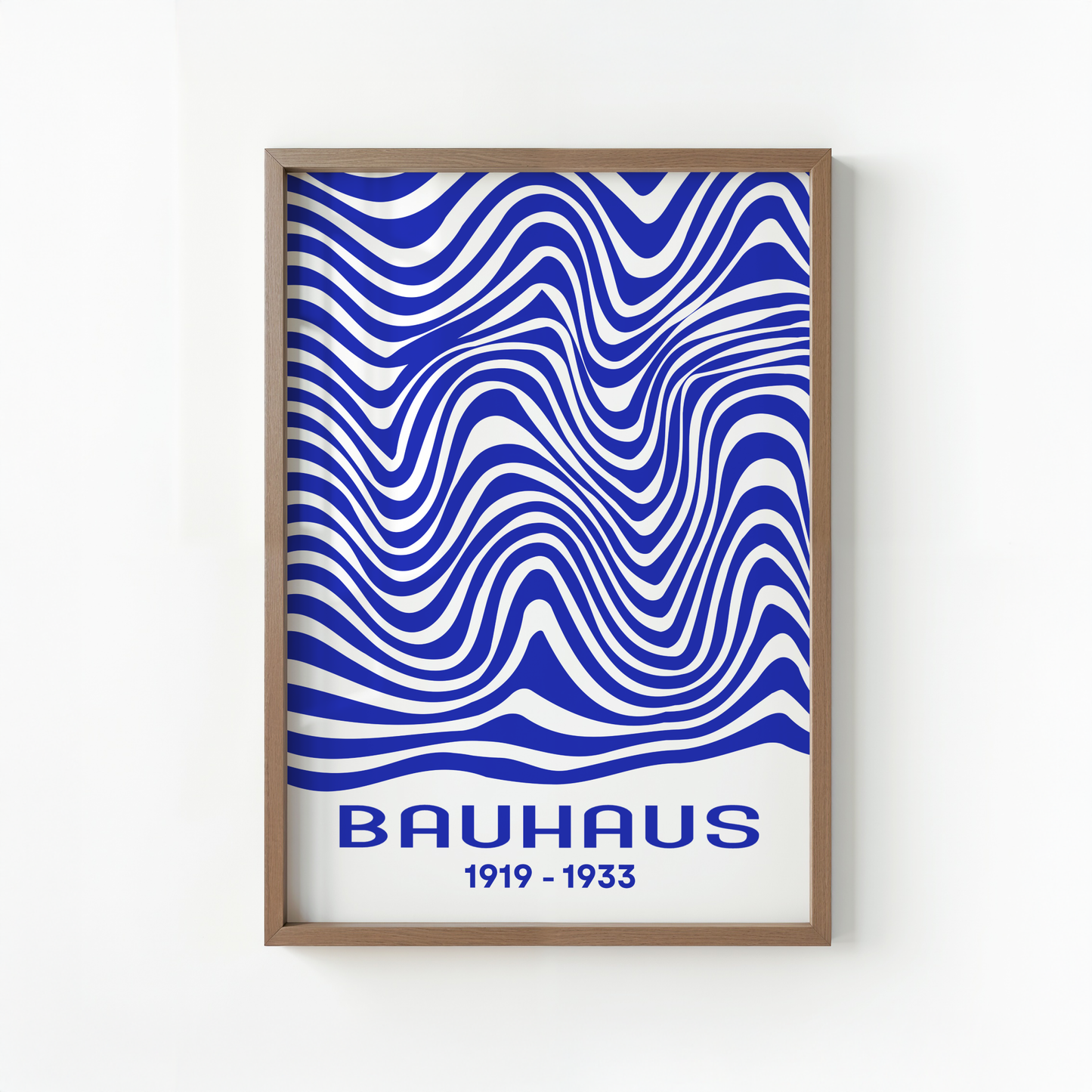 Bauhaus Blue Waves Poster Print