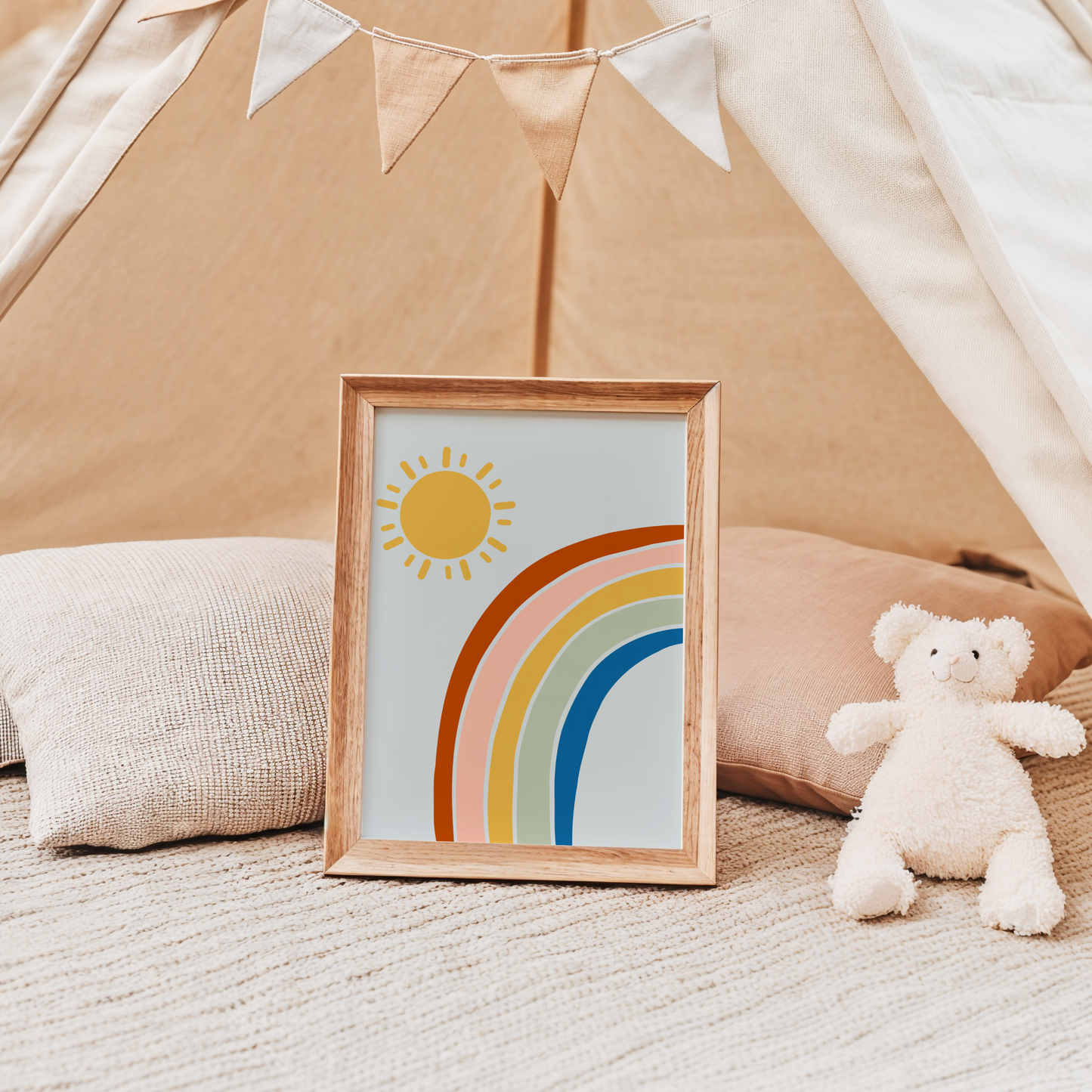 Rainbow and Sun Poster Print