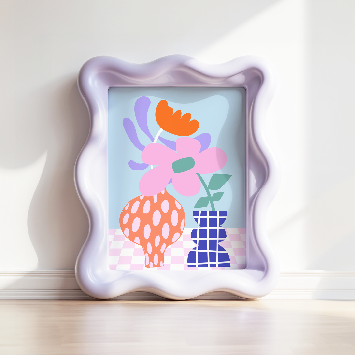 Abstract Vases and Flowers Poster Print