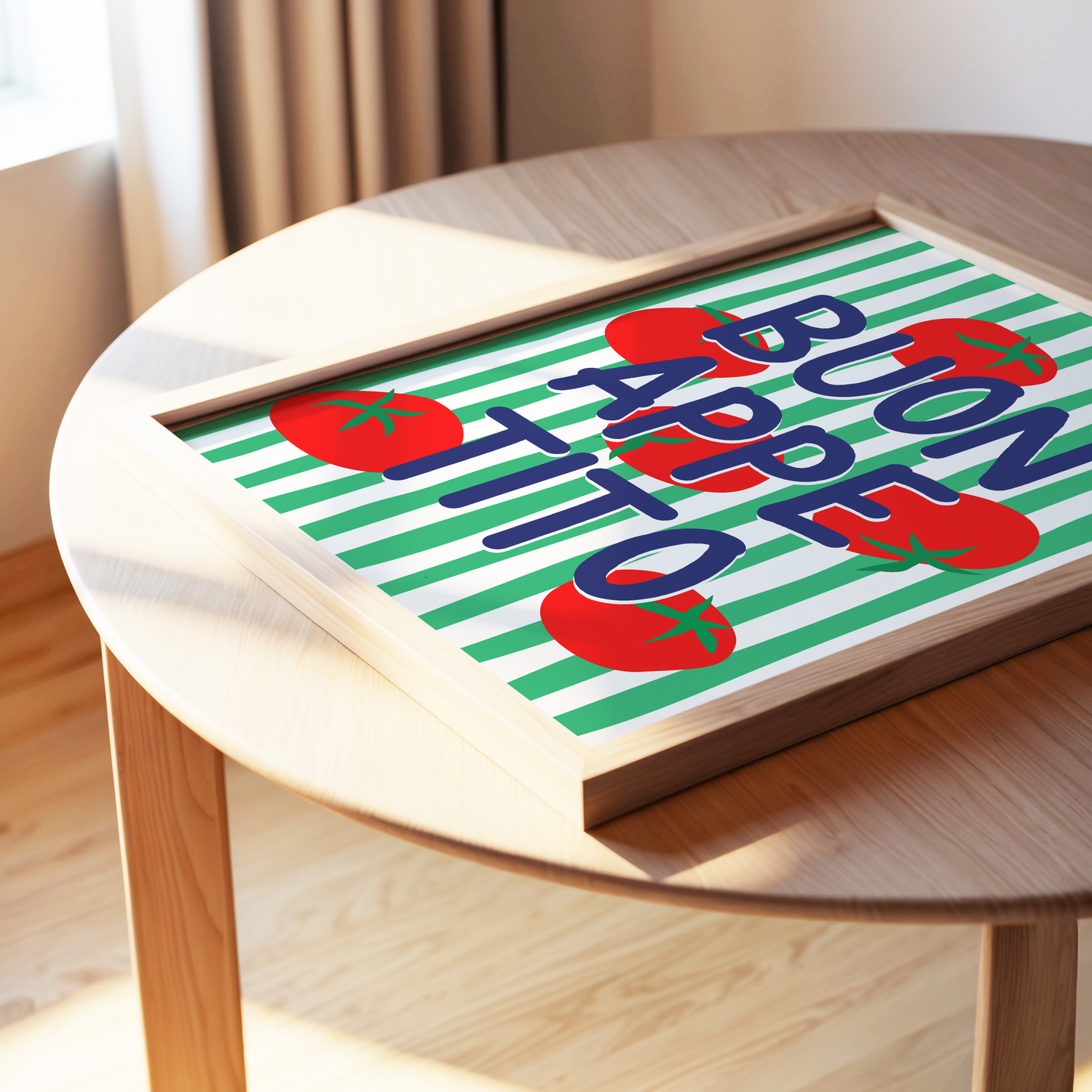 Buon Appetito Poster Print (Green and Navy Blue)