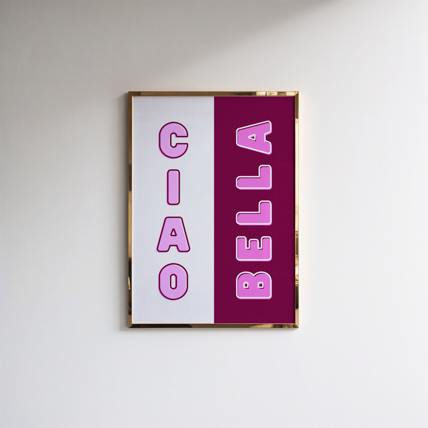 Ciao Bella Print (Merlot Pink and White)
