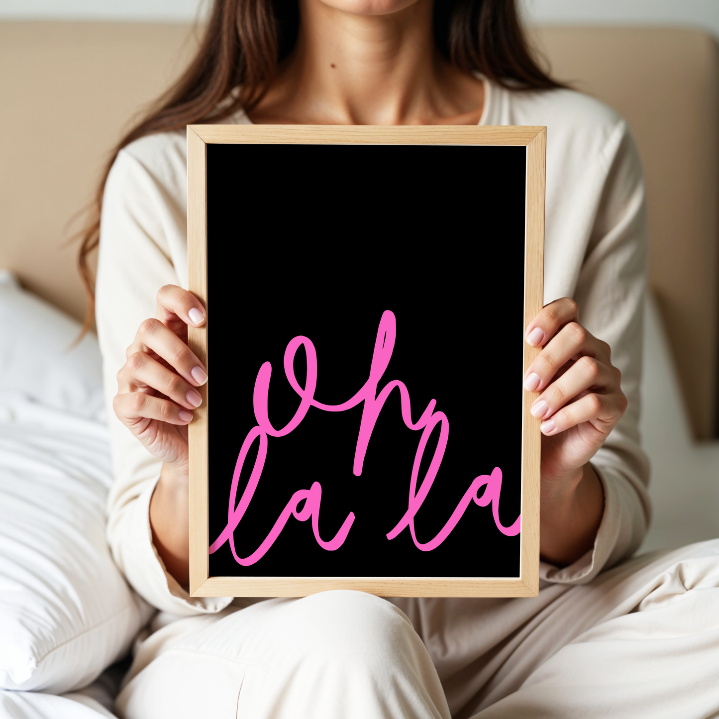 Oh La La Poster Print (Black and Pink)
