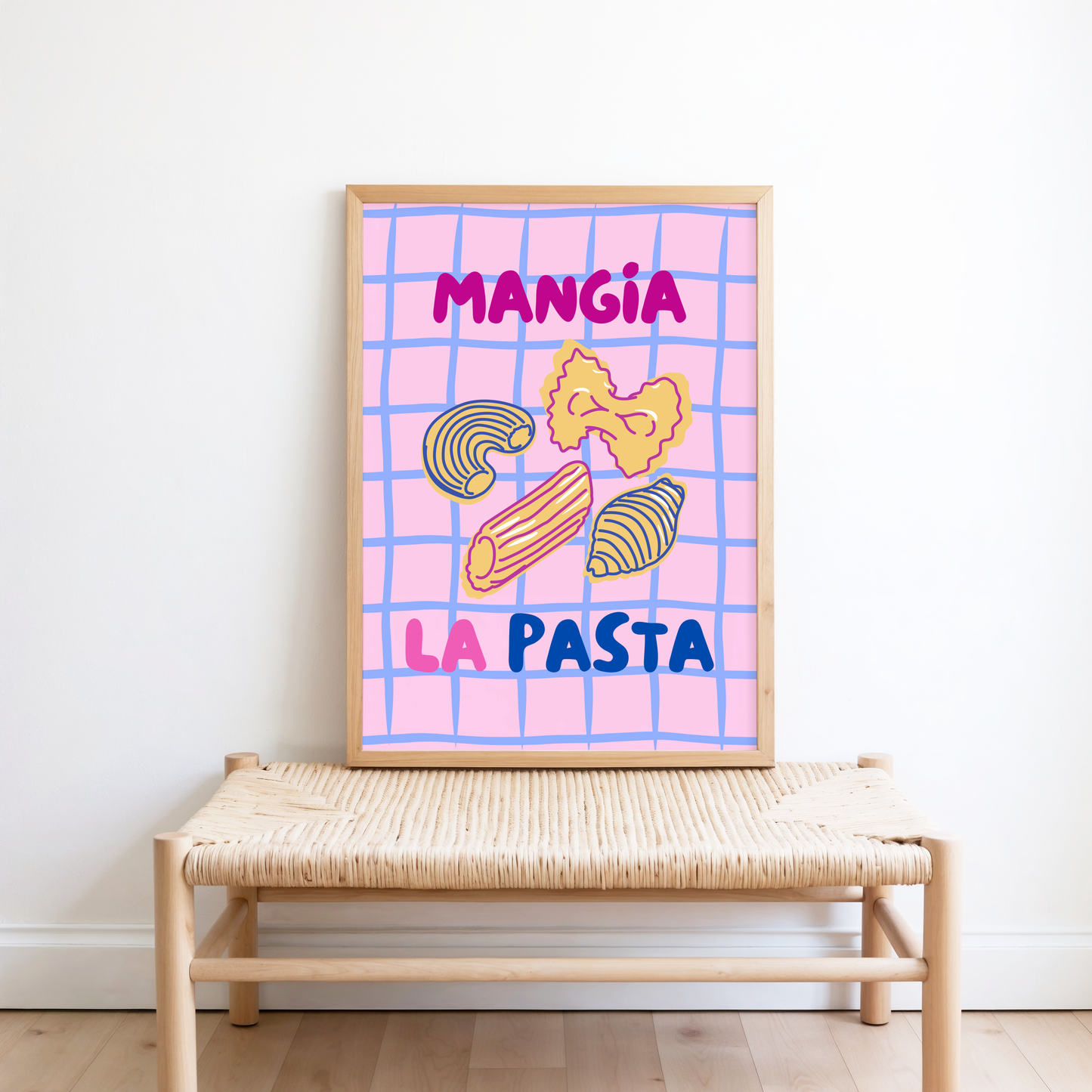 Mangia La Pasta Poster Print (Pink)
