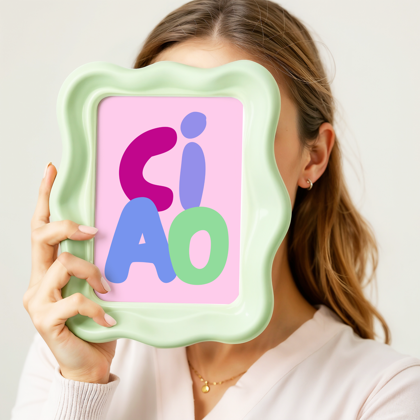 Ciao Colourful Typography Poster Print