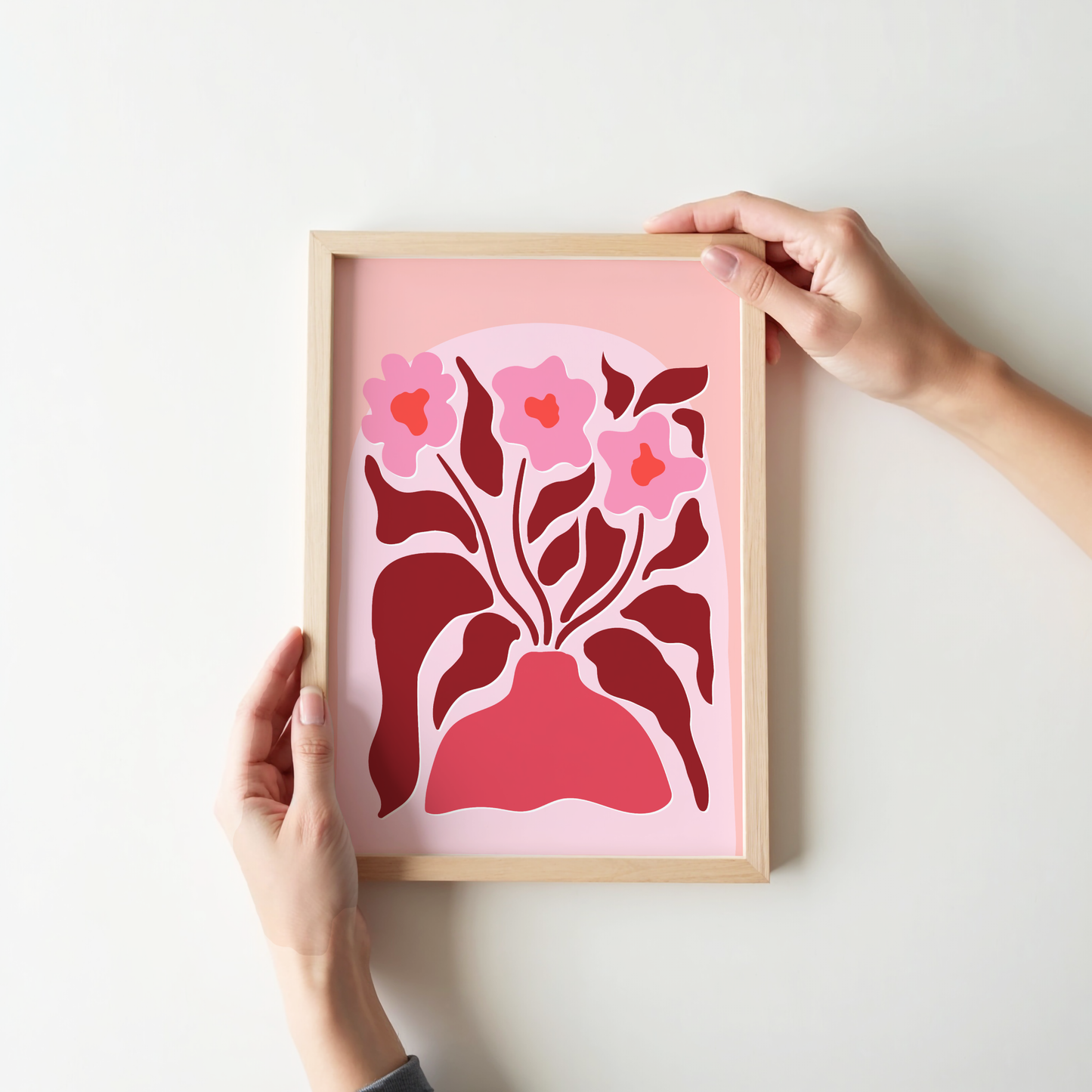 Abstract Vase and Flowers Print