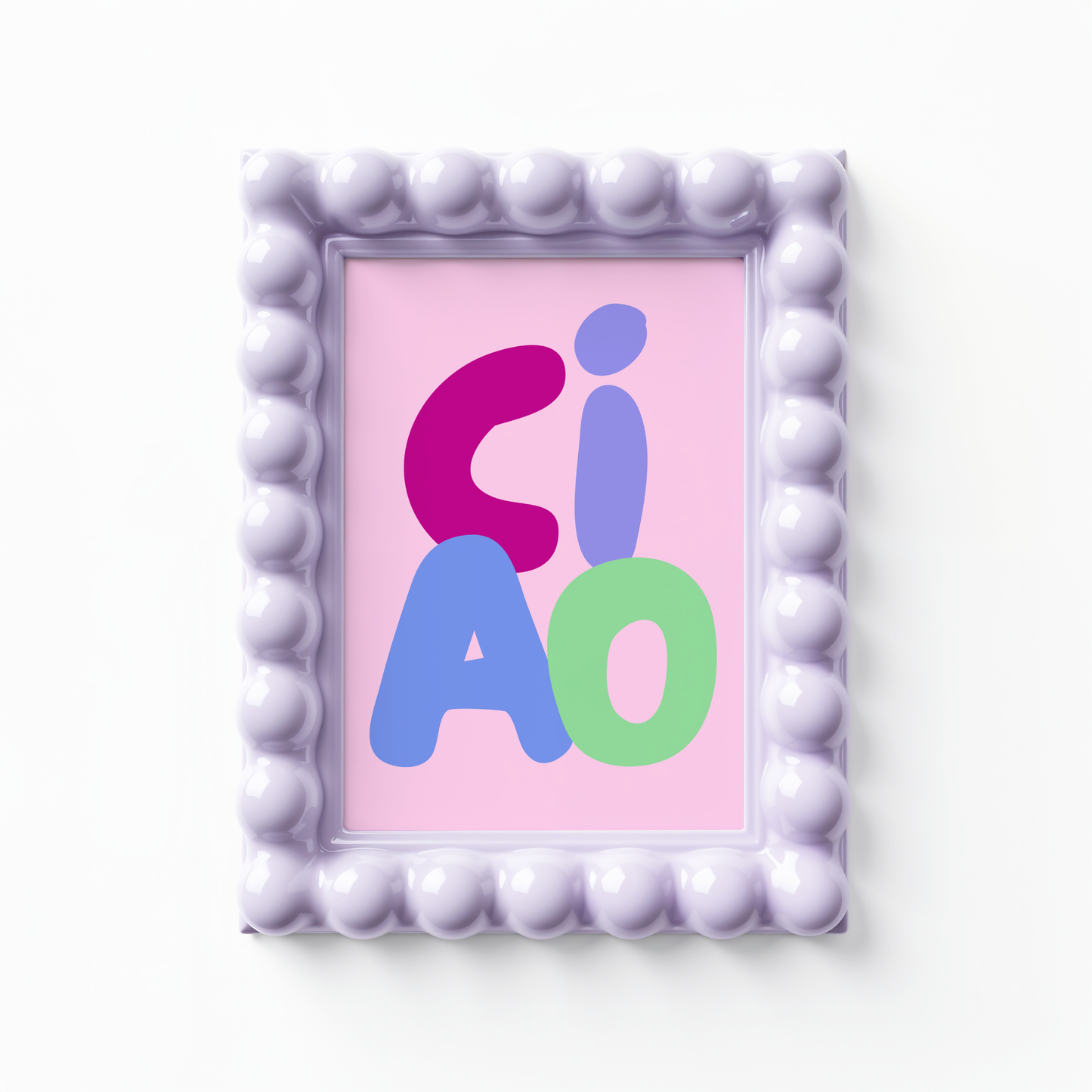 Ciao Colourful Typography Poster Print