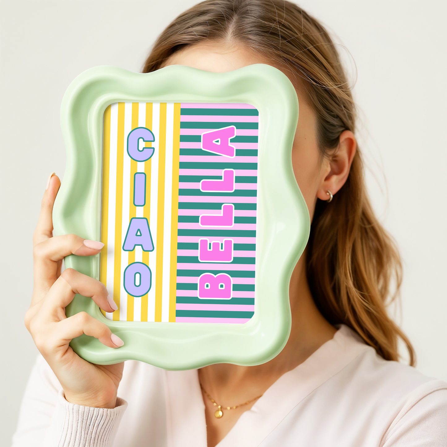 Ciao Bella Striped Poster Print