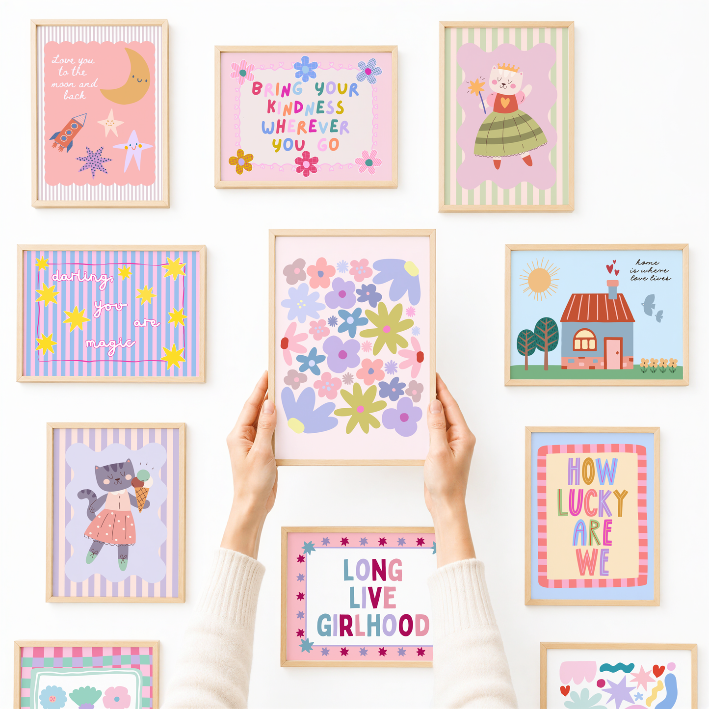 Retro Floral Nursery Poster Print