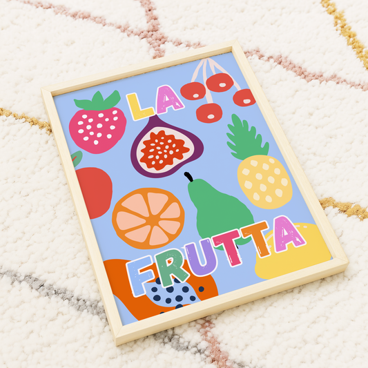 La Frutta Poster Print (Blue)