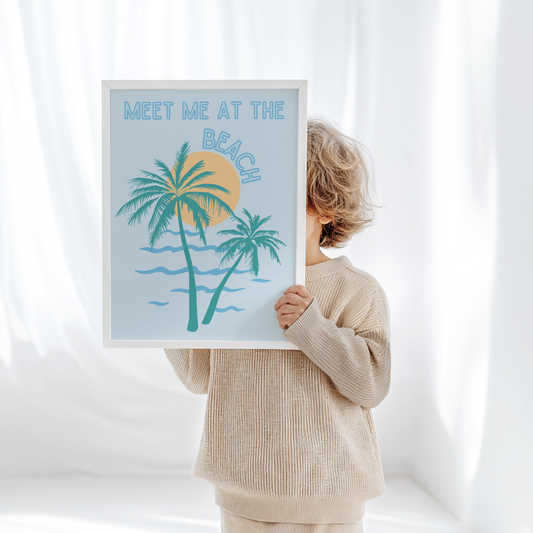 Meet Me At The Beach Print (Blue)