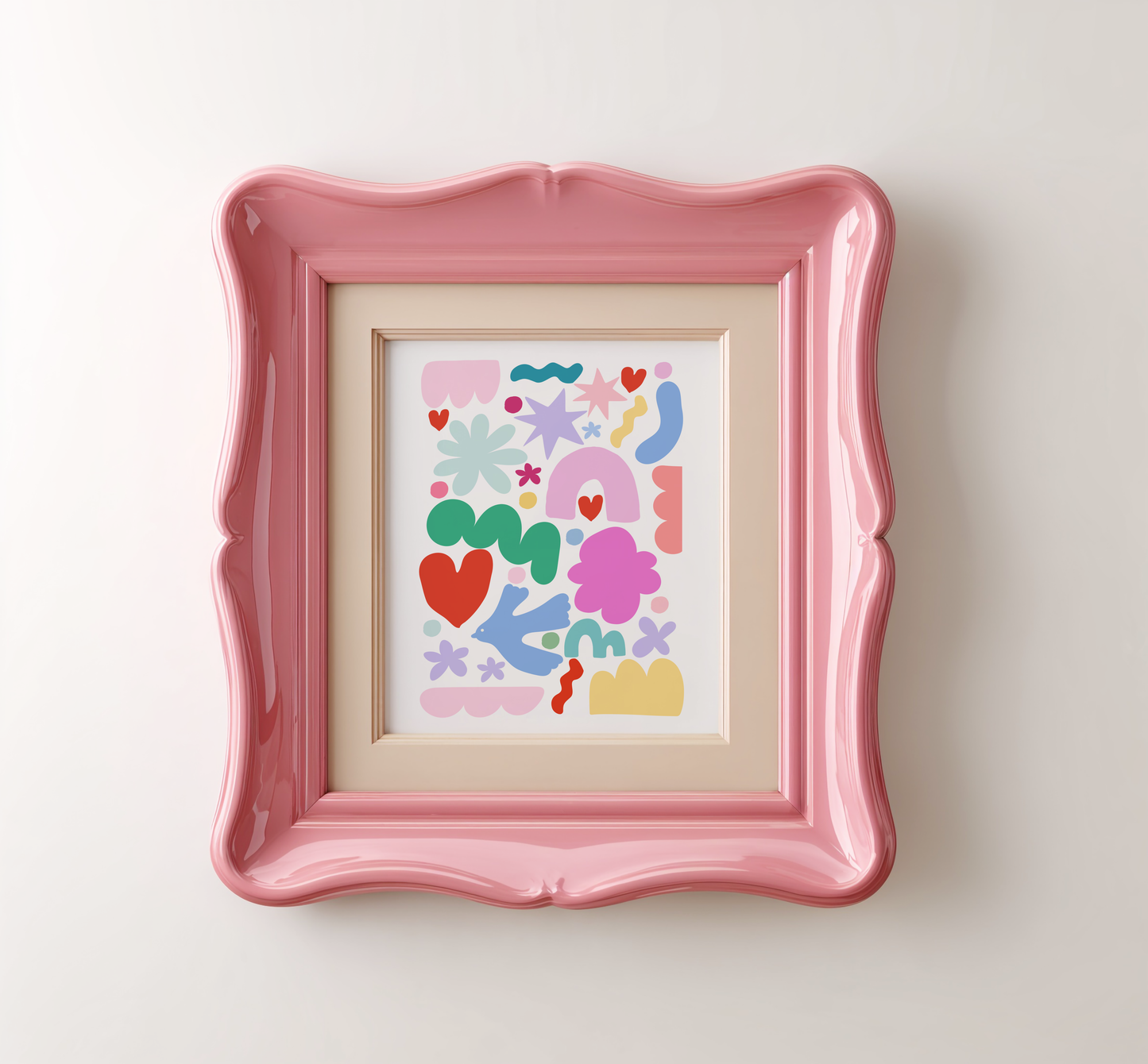 Colourful Playful Abstract Shapes Poster Print