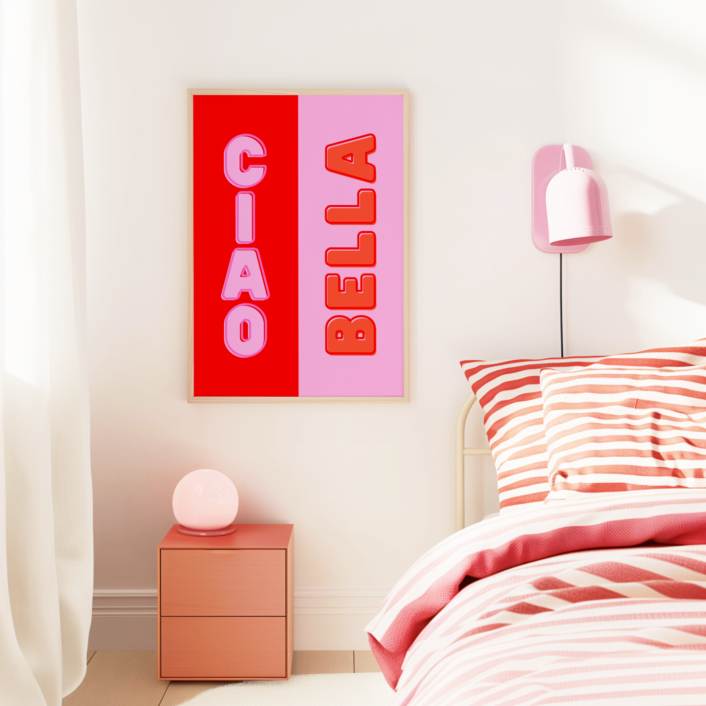 Ciao Bella Print (Red and Pink)