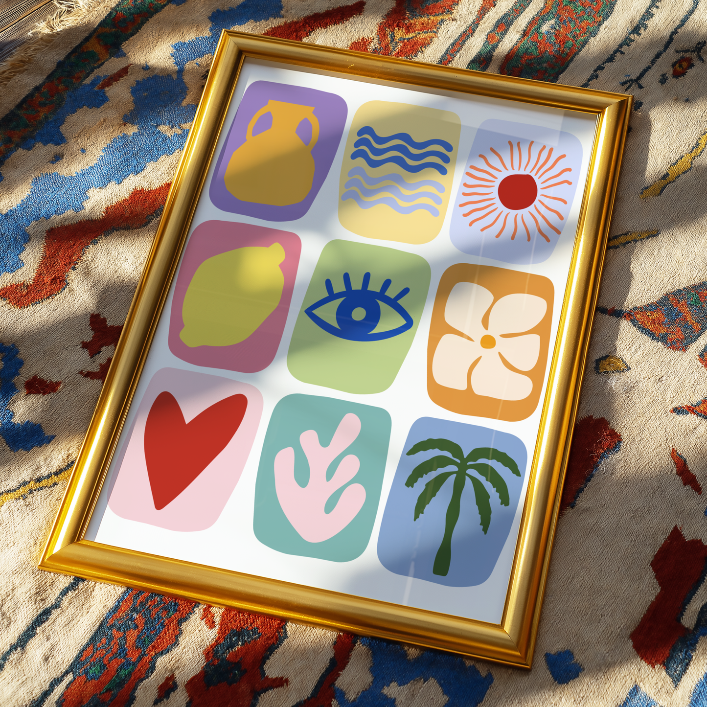 Abstract Tropical Summer Motif Print