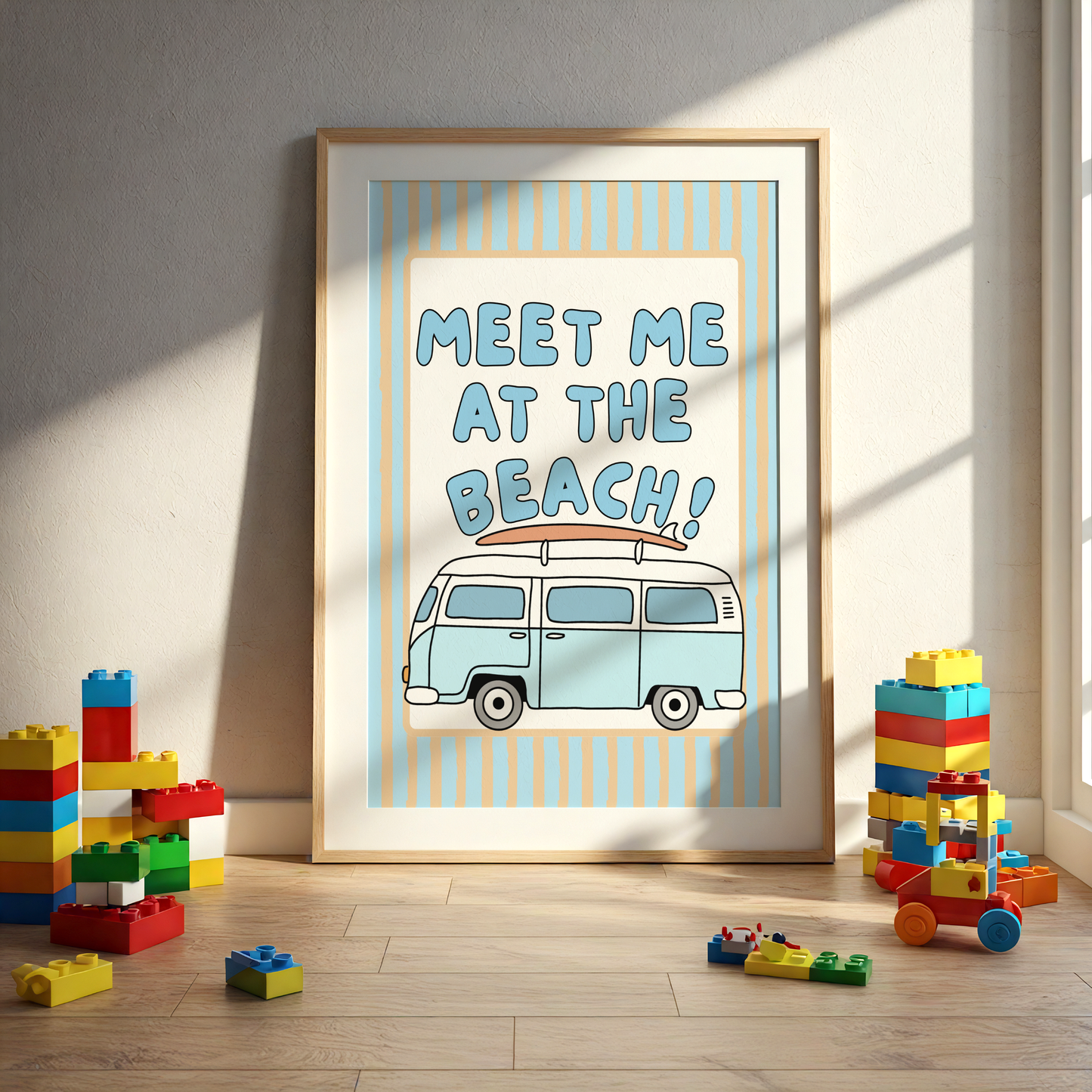 Meet Me At The Beach Surf Van Print