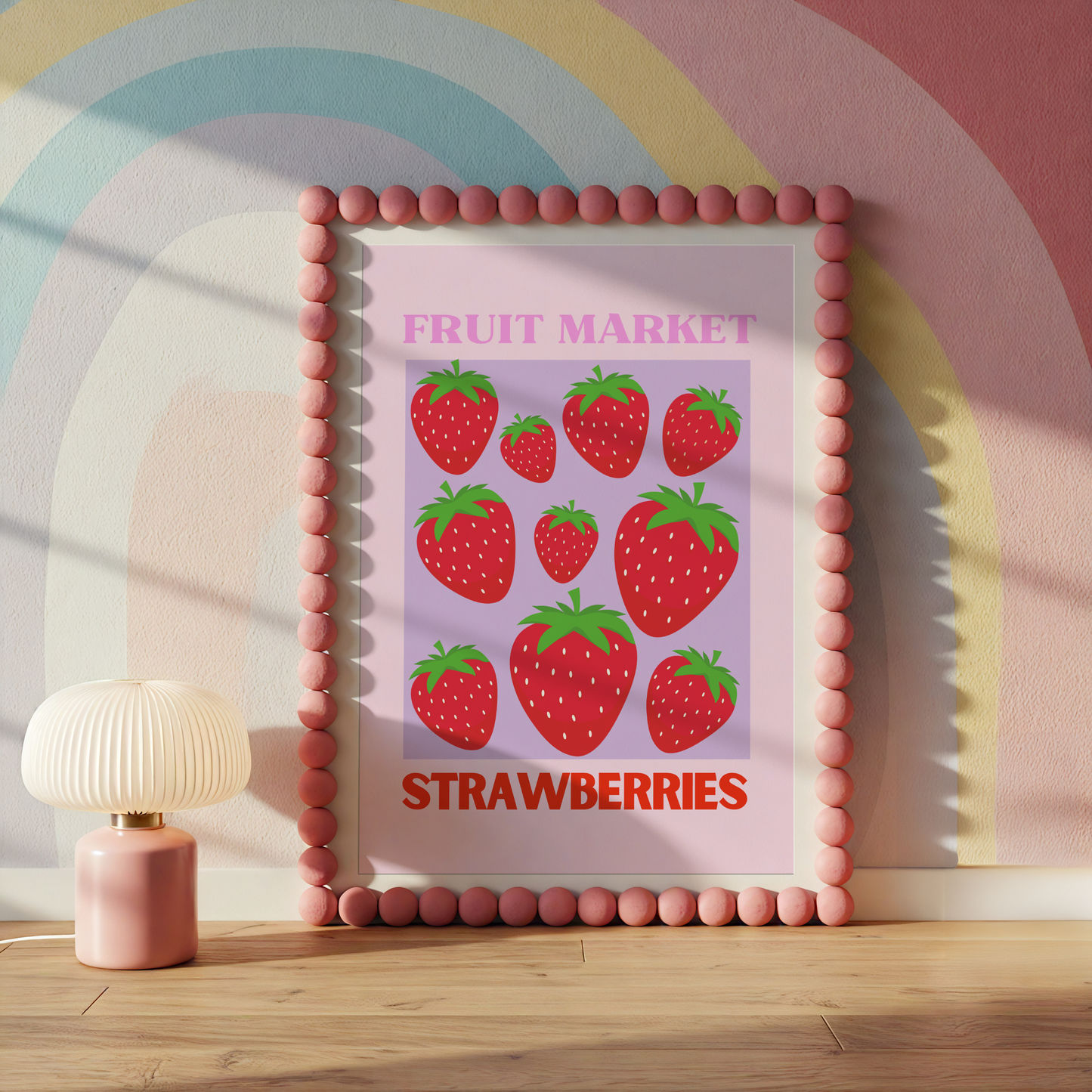 Fruit Market Strawberries Poster Print