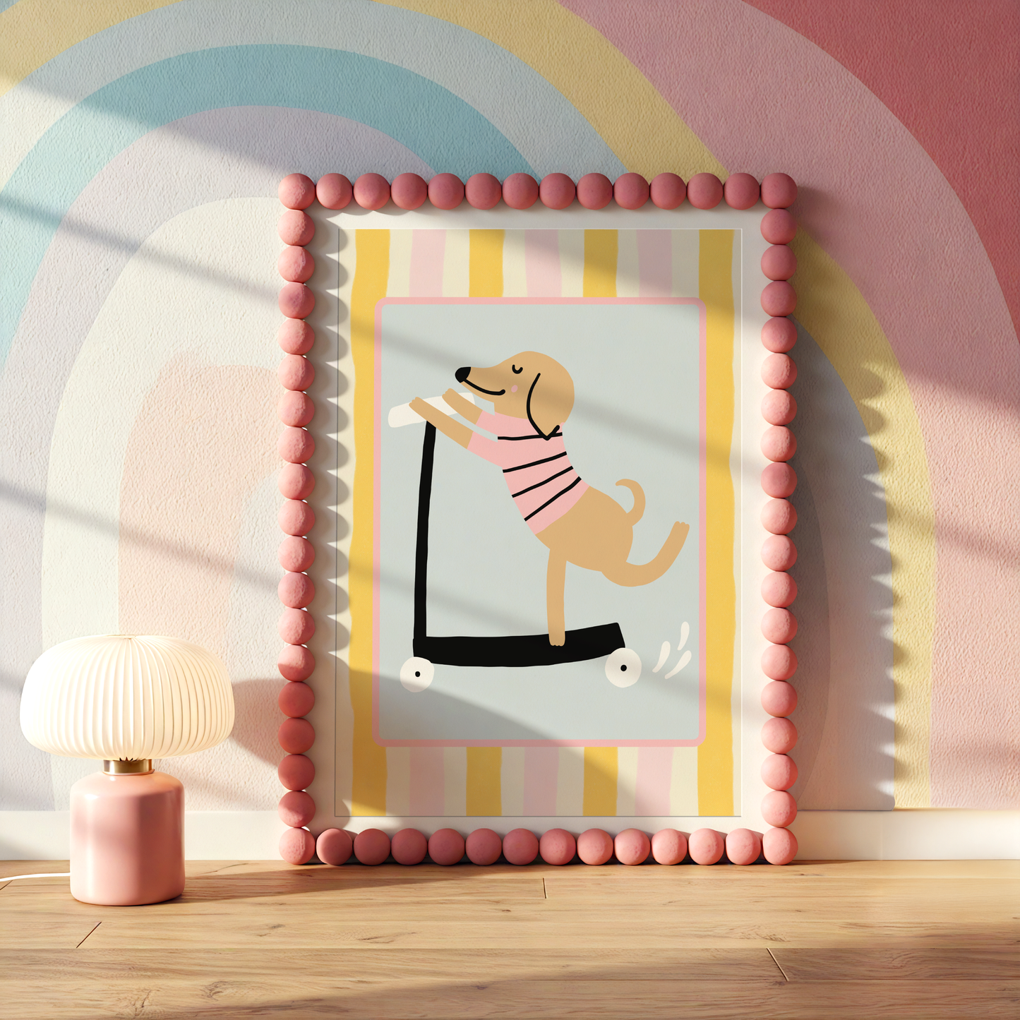 Dachshund on a Scooter Print