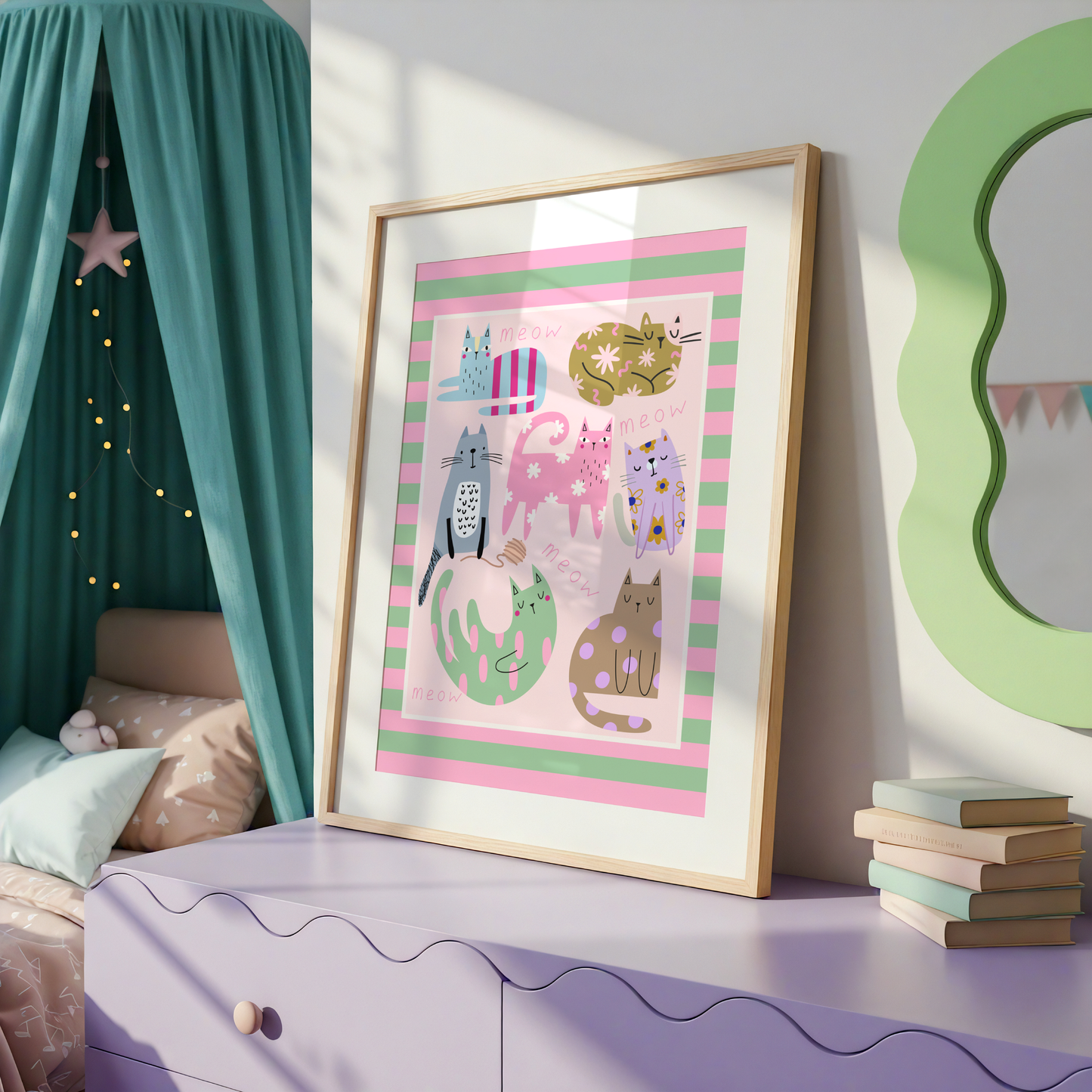 Colourful Cats Print